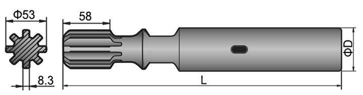 Shank Adapter for Montabert HC40, HC50 (female)